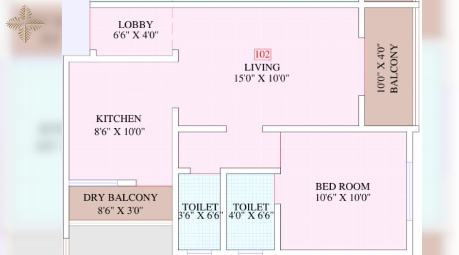 Siddhi-Aspire-1 BHK-Floor-Plan